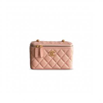 CHANEL MASTER VANITY CASE GRAINED CALFSKIN DIAMOND (17*9.5*8cm)